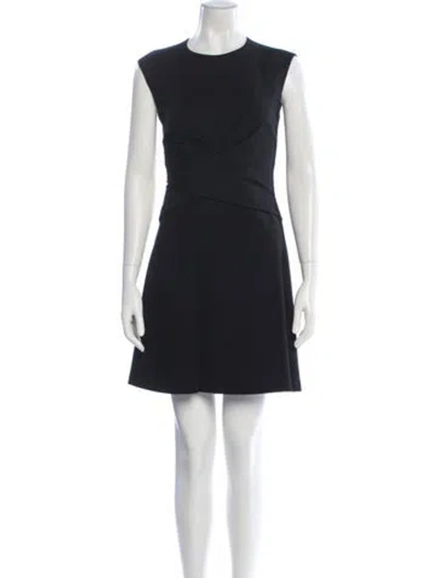 Pre-owned Rebecca Taylor Crew Neck Mini Dress In Black