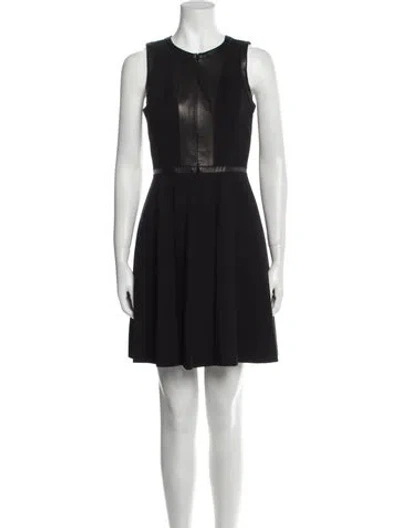 Pre-owned Rebecca Taylor Crew Neck Mini Dress In Blue