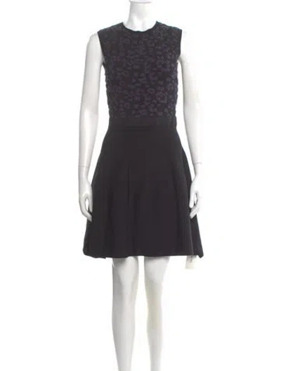 Pre-owned Rebecca Taylor Crew Neck Mini Dress In Gray