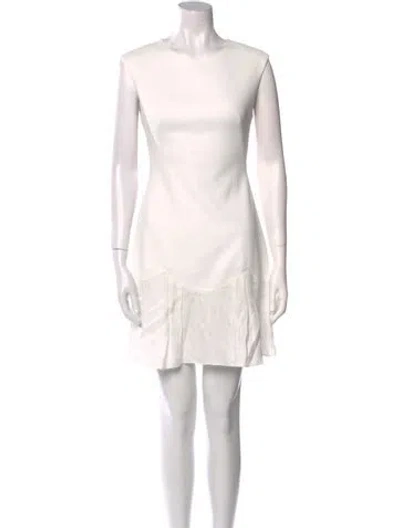 Pre-owned Rebecca Taylor Crew Neck Mini Dress W/ Tags In White