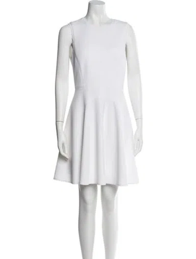 Pre-owned Rebecca Taylor Crew Neck Mini Dress In White