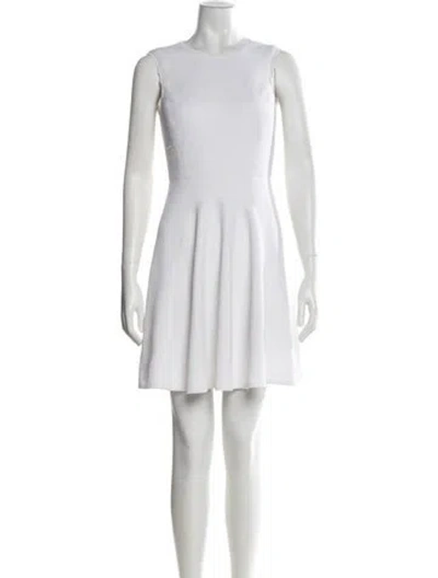 Pre-owned Rebecca Taylor Crew Neck Mini Dress In White