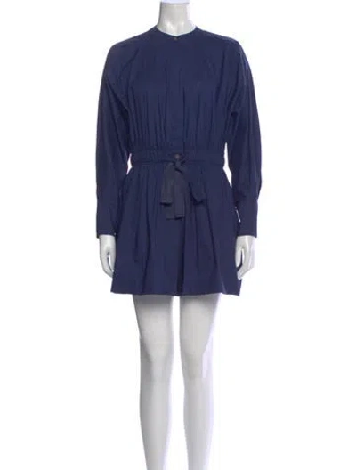 Pre-owned Rebecca Taylor Crew Neck Romper In Blue