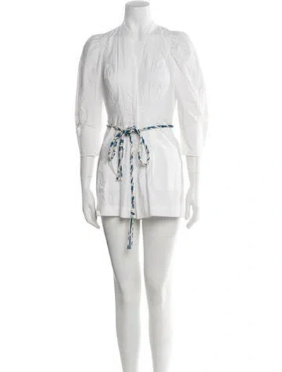 Pre-owned Rebecca Taylor Crew Neck Romper In Neutral