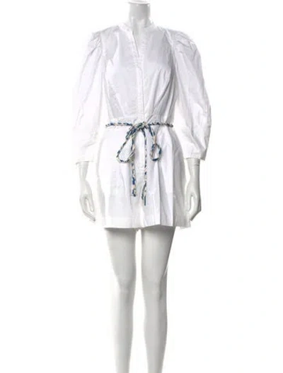 Pre-owned Rebecca Taylor Crew Neck Romper In White