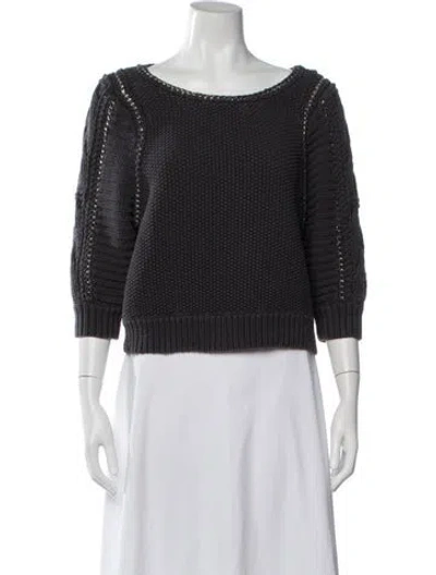 Pre-owned Rebecca Taylor Crew Neck Sweater In Black