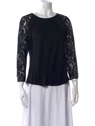 Pre-owned Rebecca Taylor Crew Neck Sweater In Black