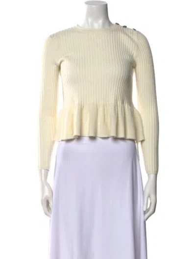 Pre-owned Rebecca Taylor Crew Neck Sweater In Neutral