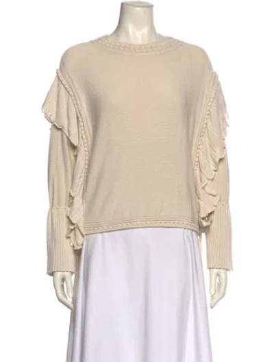 Pre-owned Rebecca Taylor Crew Neck Sweater In Neutral