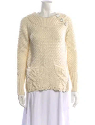 Pre-owned Rebecca Taylor Crew Neck Sweater In Neutral