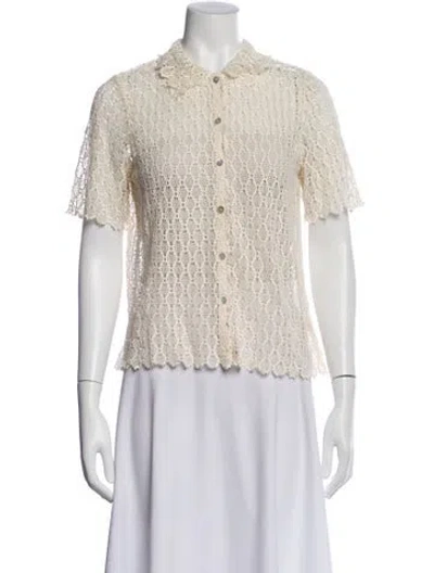Pre-owned Rebecca Taylor Crew Neck Sweater In Neutral