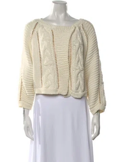 Pre-owned Rebecca Taylor Crew Neck Sweater In Neutral