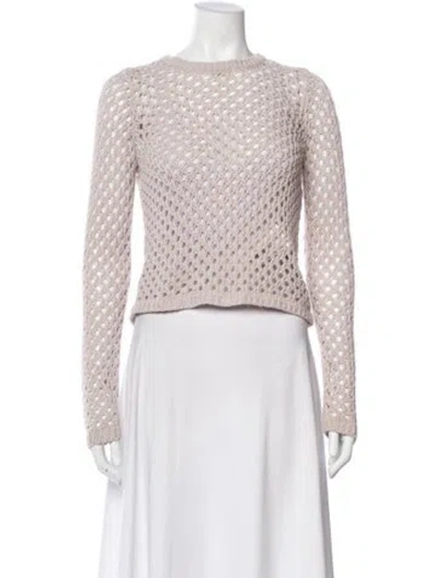 Pre-owned Rebecca Taylor Crew Neck Sweater In White