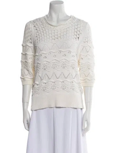 Pre-owned Rebecca Taylor Crew Neck Three-quarter Sleeve Sweatshirt In Neutral