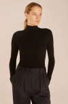 Rebecca Taylor Crewneck Bodysuit In Black