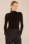 Rebecca Taylor Crewneck Bodysuit In Black