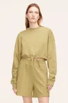 Rebecca Taylor Cropped Terry Sweatshirt With Drawcord