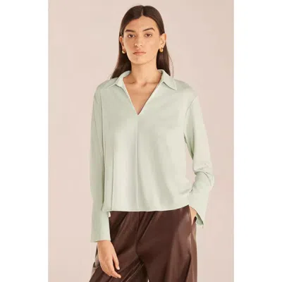 Rebecca Taylor Cupro Shirt In Aloe
