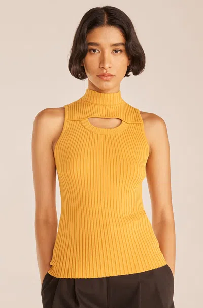 Rebecca Taylor Cutout Swtr Tnk In Yellow