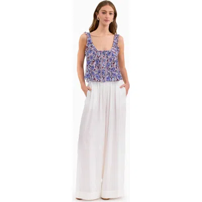 Rebecca Taylor Daphne Crinkle Tank In Multi