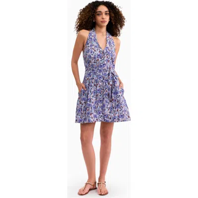 Rebecca Taylor Daphne Halter Dress In Purple