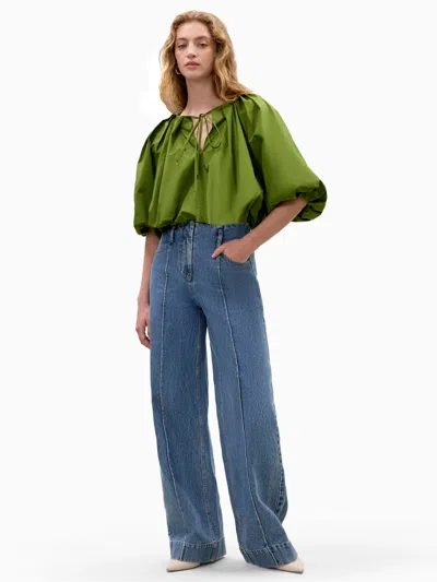 Rebecca Taylor Dax Denim Pant In Blue