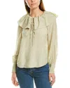 Rebecca Taylor Daybreak Silk Blouse In Yellow