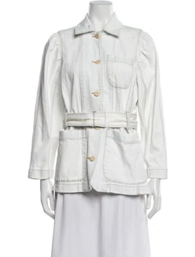 Pre-owned Rebecca Taylor Denim Jacket In White