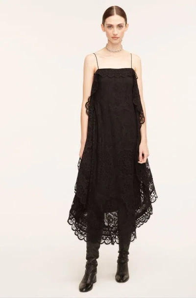 Rebecca Taylor Doily Lace Dress In Black
