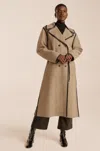 Rebecca Taylor Double Face Trench In Neutral