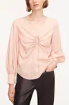 Rebecca Taylor Drawstring Long Sleeve Blouse In Black