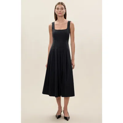 Rebecca Taylor Edith Garment Dyed Dress In Black