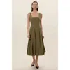 Rebecca Taylor Edith Garment Dyed Dress In Green