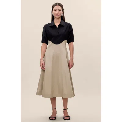 Rebecca Taylor Elspeth Colorblock Dress In Gray