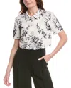 Rebecca Taylor Emblem Fleur Print Top In White