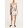 Rebecca Taylor Emblem Fleur Scoop Pocket Mini Dress In Ivory Combo