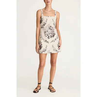 Rebecca Taylor Emblem Fleur Scoop Pocket Mini Dress In Ivory Combo