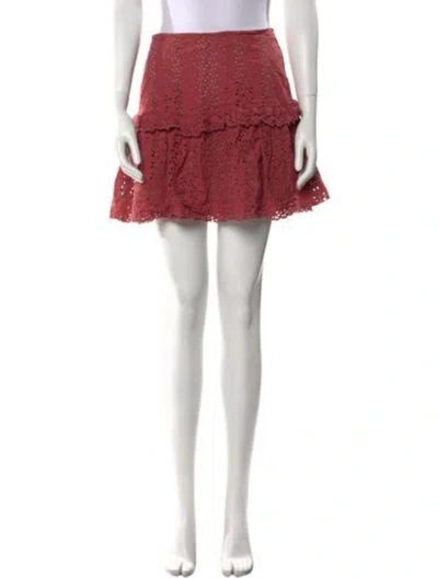 Pre-owned Rebecca Taylor Embroidered Accent Mini Skirt In Multi