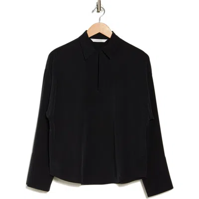 Rebecca Taylor Essential Silk Blouse In Black