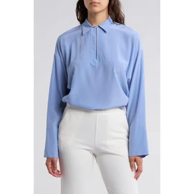 Rebecca Taylor Essential Silk Blouse In Cornflower