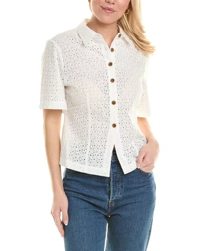 Rebecca Taylor Eyelet Blouse In Neutral