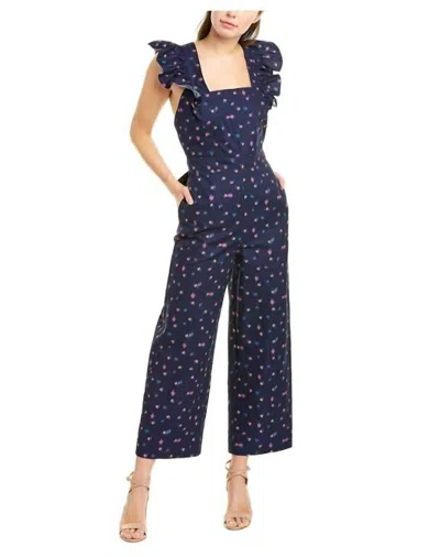 REBECCA TAYLOR FARREN FLORAL PRINT JUMPSUIT IN BLUE