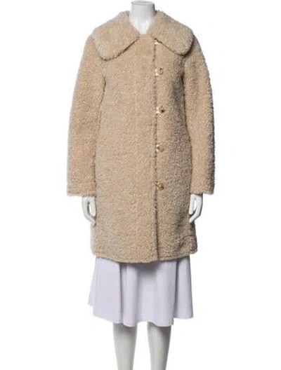 Pre-owned Rebecca Taylor Faux Fur Coat In Neutrals
