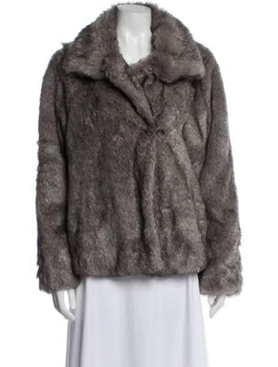 Pre-owned Rebecca Taylor Faux Fur Faux Fur Jacket In Brown