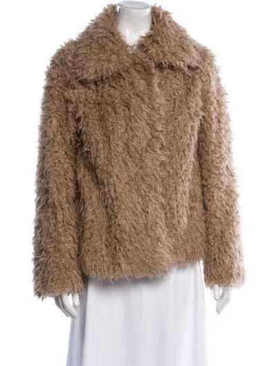Pre-owned Rebecca Taylor Faux Fur Jacket In Neutral