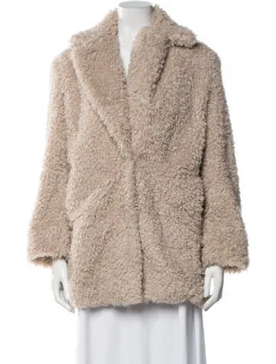 Pre-owned Rebecca Taylor Faux Fur Jacket In Neutrals
