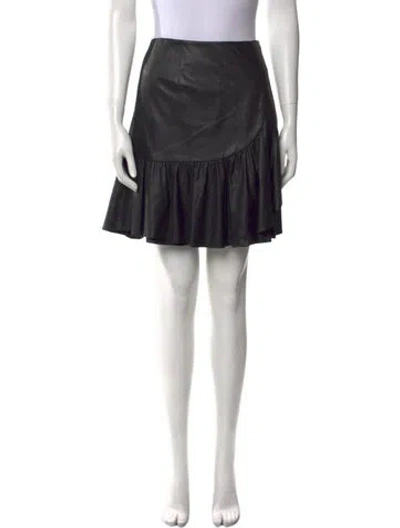 Pre-owned Rebecca Taylor Faux Leather Mini Skirt In Black