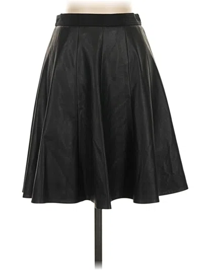 Rebecca Taylor Faux Leather Skirt In Black