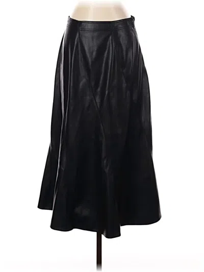 Pre-owned Rebecca Taylor Faux Leather Skirt In Black