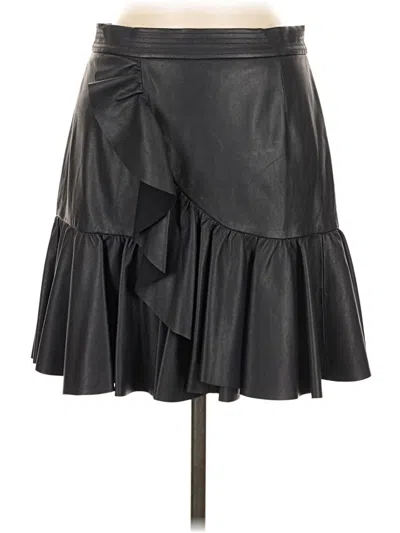 Pre-owned Rebecca Taylor Faux Leather Skirt In Black